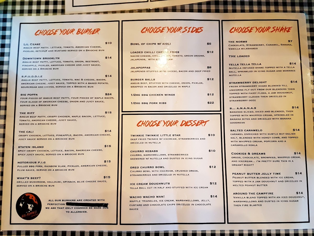 Menu Downtown Brooklyn Burgers-2